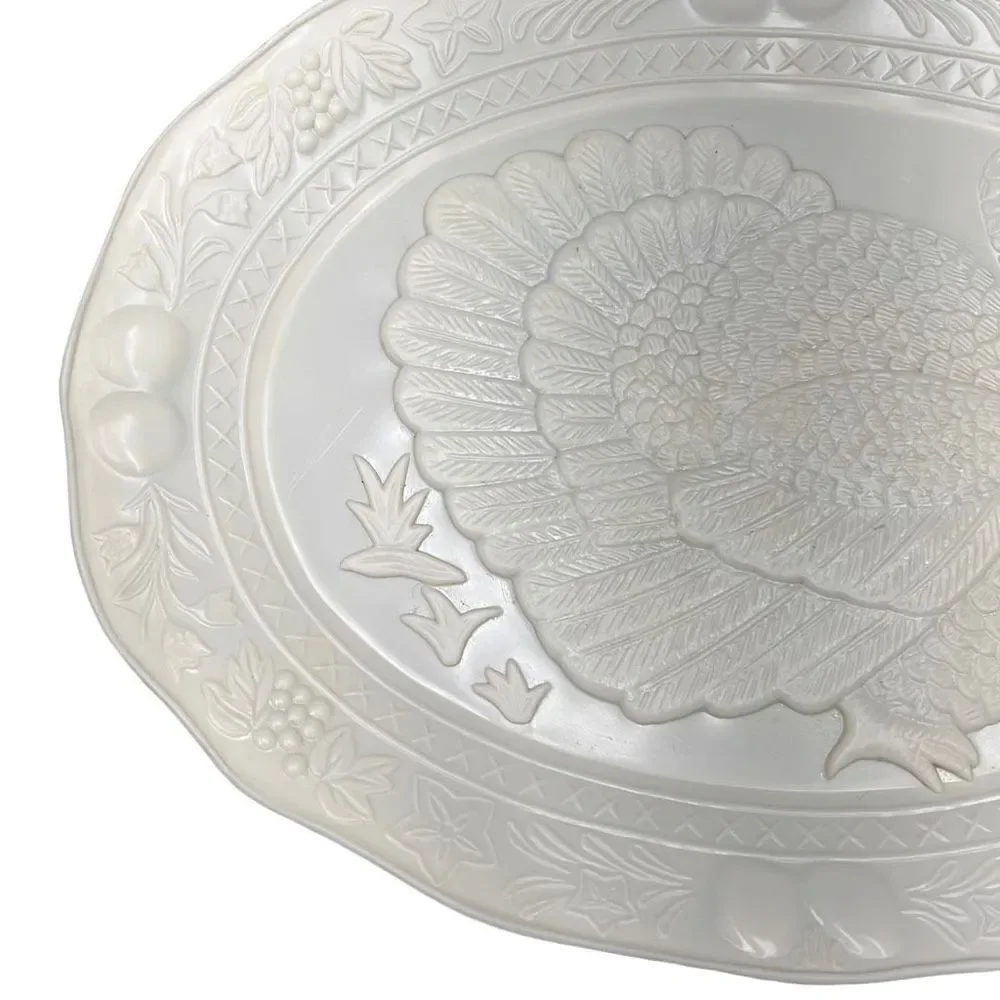 Vintage White Himark/Chesapeake Oval Turkey Serving Platter 17” x 13”